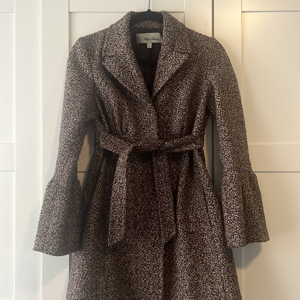 Nordstrom wool coat with empire waist and tie